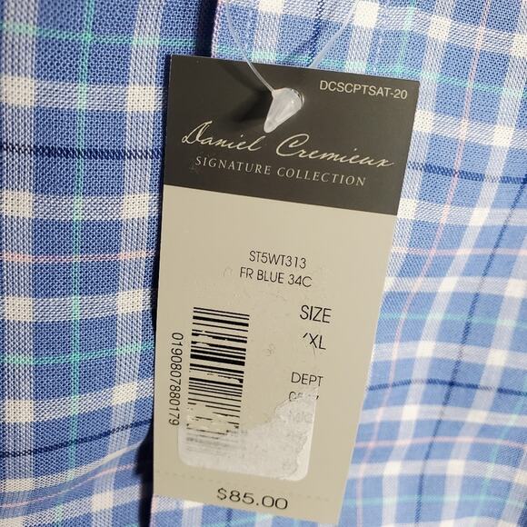 Daniel Cremieux Signature Collection Blue plaid shirt Size XXL NWT - Picture 5 of 9